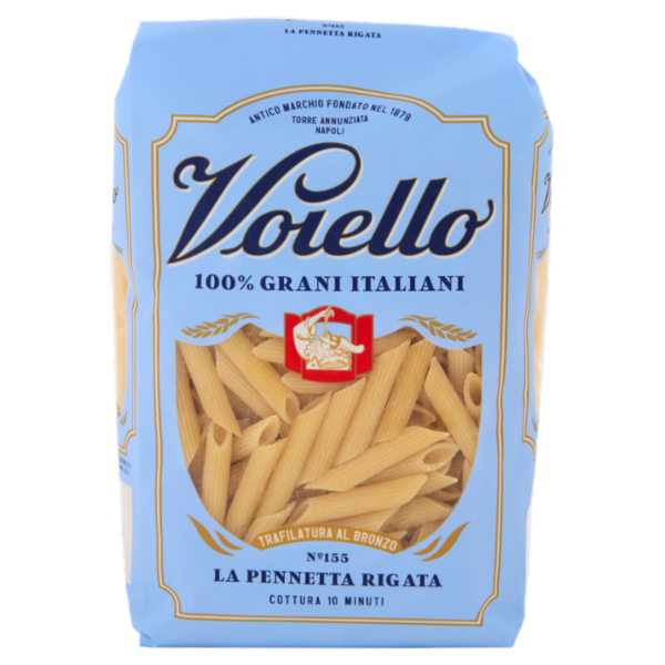 Voiello Pasta La Pennetta Rigata N°155 Grani 100% Italiani Trafilata Bronzo 500g