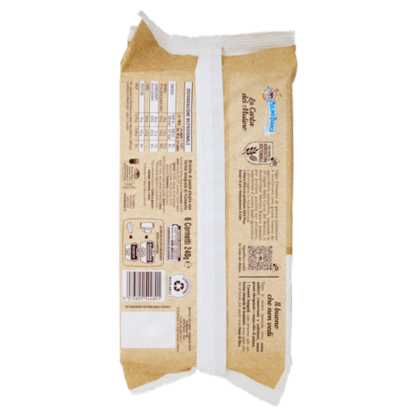 Mulino Bianco Cornetti Integrali Merenda con 100% Farina Integrale 6 pezzi 240g