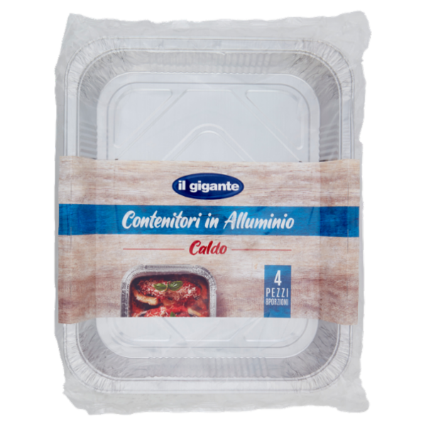 IL GIGANTE Contenitori in Alluminio Caldo 8 Porzioni 4 pz