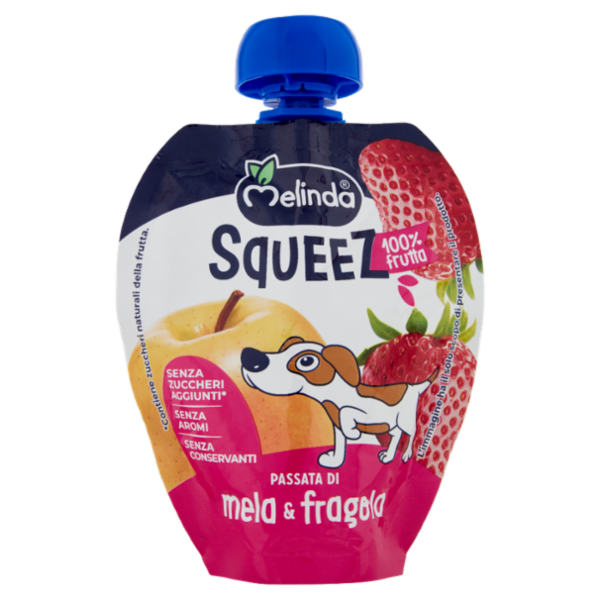 Melinda Squeez 100 % frutta Passata di mela & fragola 90 g