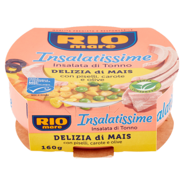 Rio mare Insalatissime Insalata di Tonno Delizia di Mais con piselli, carote e olive 160 g