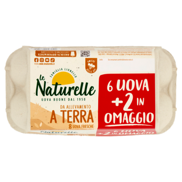 le Naturelle da Allevamento a Terra 8 Uova Fresche 400 g