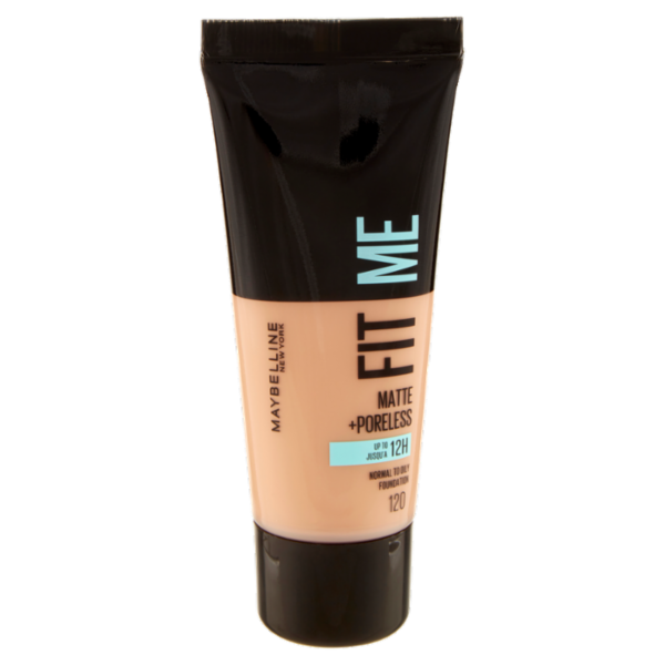 Maybelline New York Fondotinta Fit Me Matte&Poreless, Finish Opacizzante, 120 Classic Ivory 30 ml