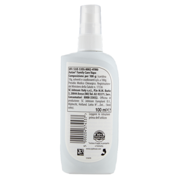 Autan Pelle Morbida Vapo Insetto Repellente e Antizanzare comuni e Tigri 100ml