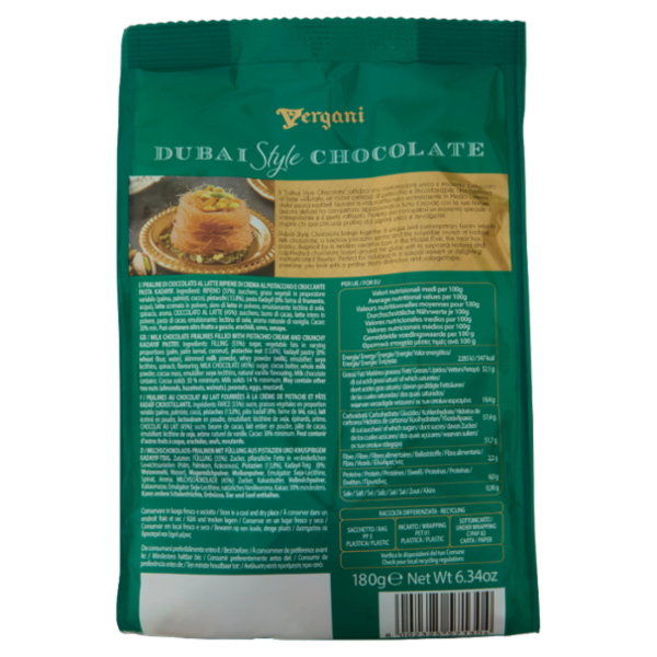 Vergani Le Specialità Dubai Style Chocolate Praline di Cioccolato al Latte 180 g