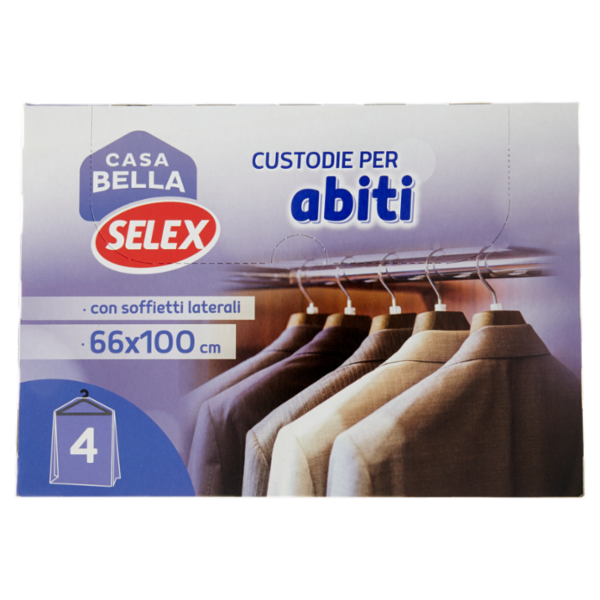 Selex Casa Bella Custodie per Abiti 66x100 cm 4 pezzi