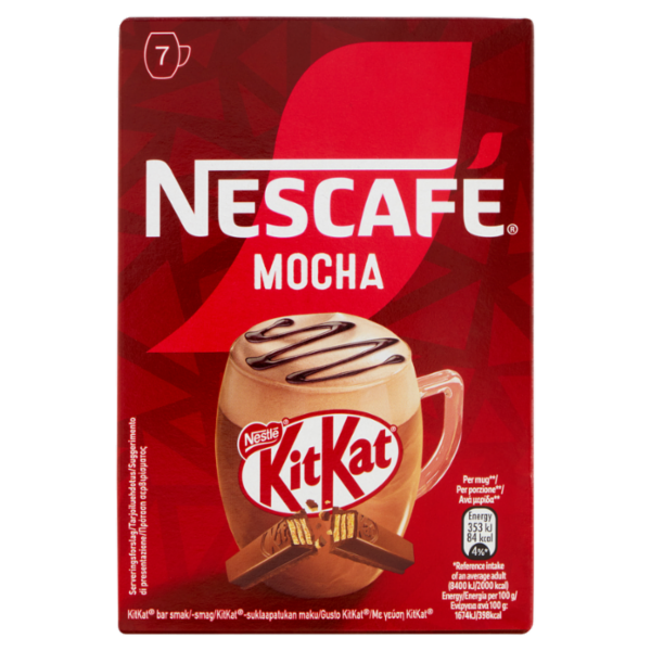 NESCAFÉ KitKat Mocha Caffè Solubile con Latte e Cacao, 7 bustine 21g