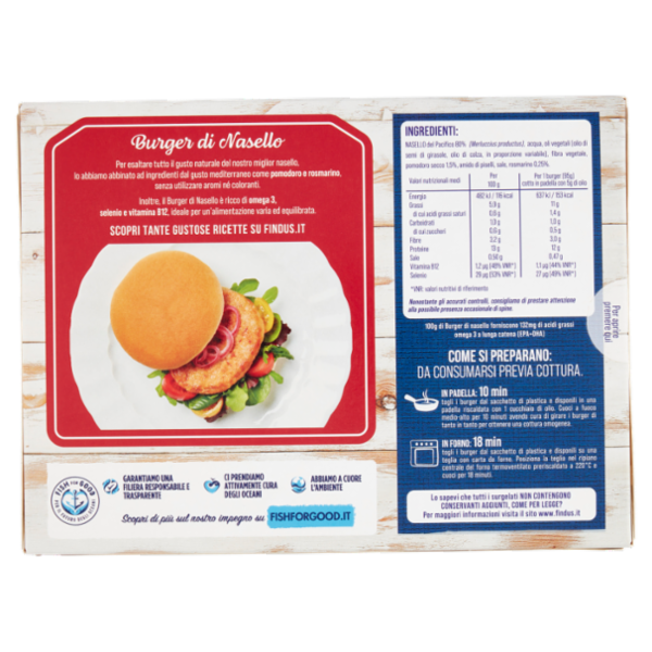 Capitan Findus Bistrò Burger di Nasello con pomodoro e rosmarino 190 g