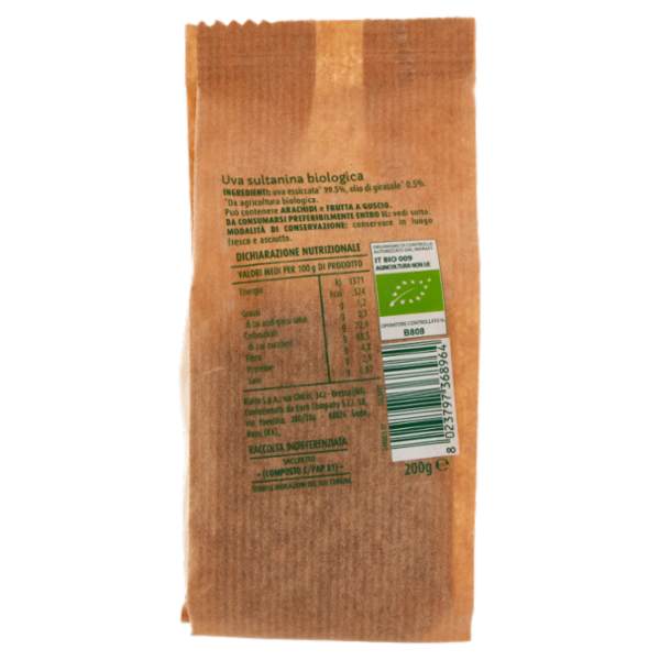 IL GIGANTE bio Uva sultanina biologica 200 g