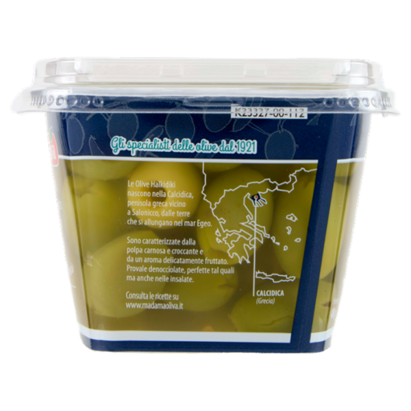 Madama Oliva il Frutto di Grecia Olive Halkidiki Verdi Dolci Giganti Denocciolate 480 g