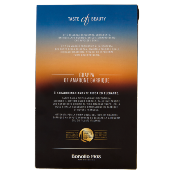 Bonollo 1908 of Grappa of Amarone Barrique 35 cl