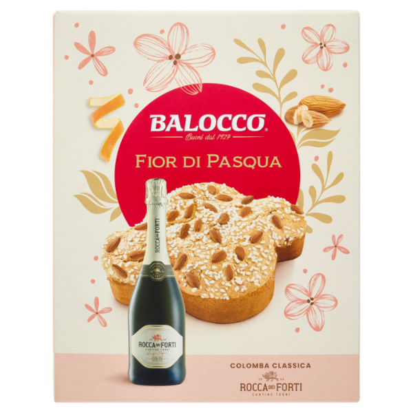 Balocco Fior di Pasqua Colomba Classica 700 g + Rocca dei Forti Vino Spumante Dolce 75 cl