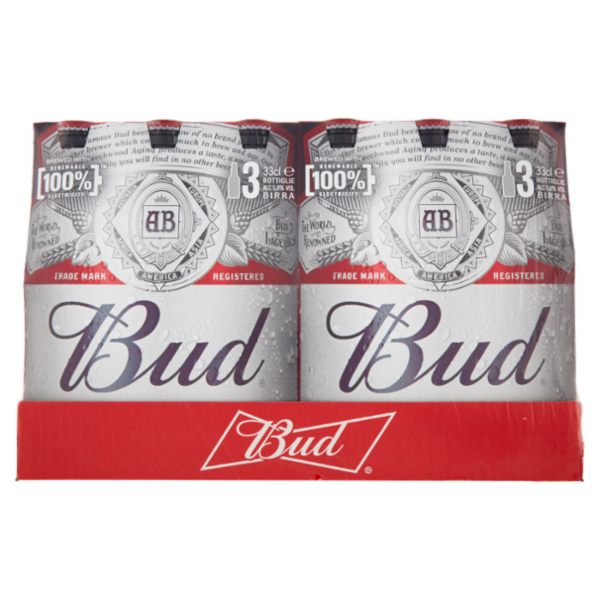 BUD Birra lager americana bottiglia 8x3x33cl