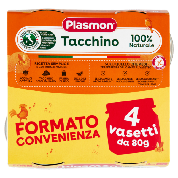 Plasmon Omogeneizzato Tacchino con cereale 4 x 80 g