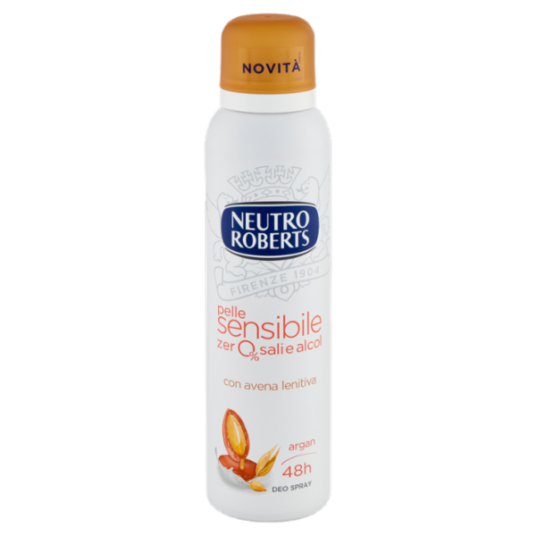 Neutro Roberts pelle sensibile zero% sali e alcol argan Deo Spray 150 ml