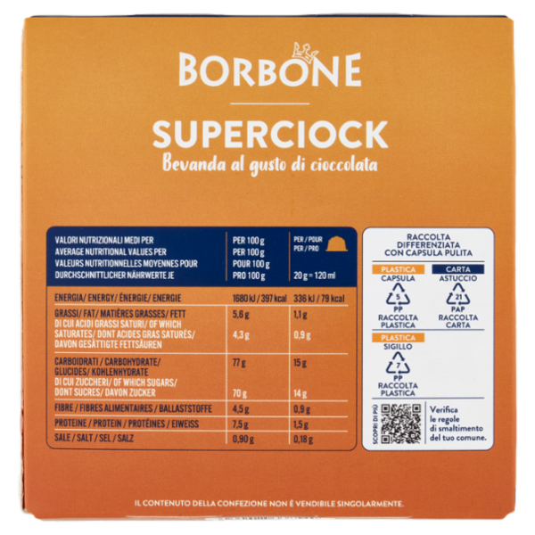 Borbone Superciock Compatibili con Nescafé* Dolce Gusto* 16 Capsule 16 x 20 g