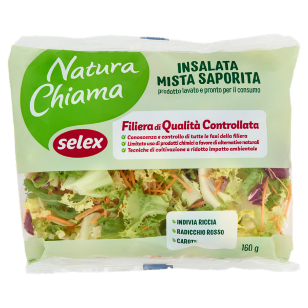 Selex Natura Chiama Insalata Mista Saporita Lavata e Pronta per il Consumo 160 g