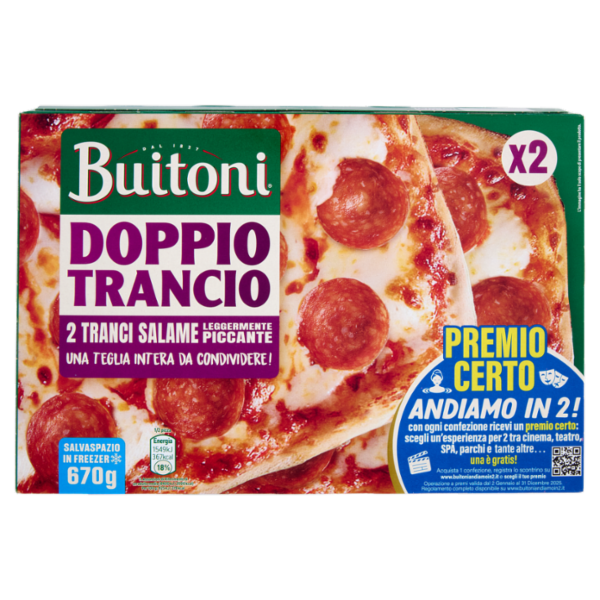 Buitoni Doppio Trancio Salame Leggermente Piccante 2 Tranci 670 g