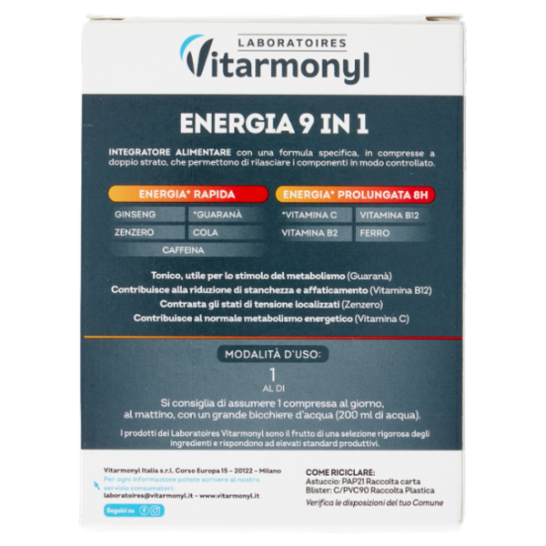 Laboratoires Vitarmonyl Energia 9 in 1 30 Compresse 21,9 g