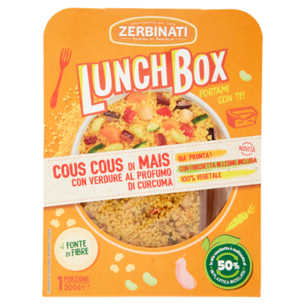 Zerbinati Lunch Box Cous Cous di Mais con Verdure al Profumo di Curcuma 200 g