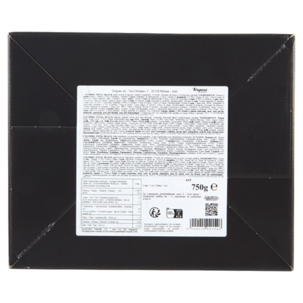 Vergani Total Black la Colomba a Pasta Scura con Cioccolato Fondente 750 grammi