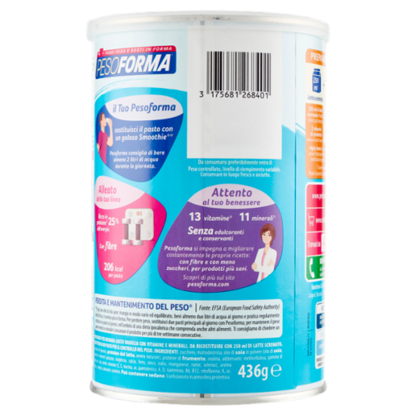 Pesoforma Vaniglia Smoothie, Pasto sostitutivo gusto Vaniglia, Shake per controllo del peso - 436g