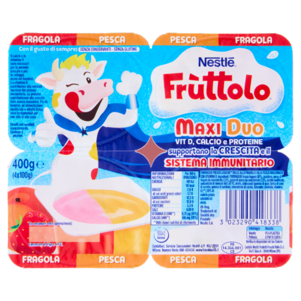 NESTLÉ FRUTTOLO Maxi Duo Fragola - Pesca 4x100g