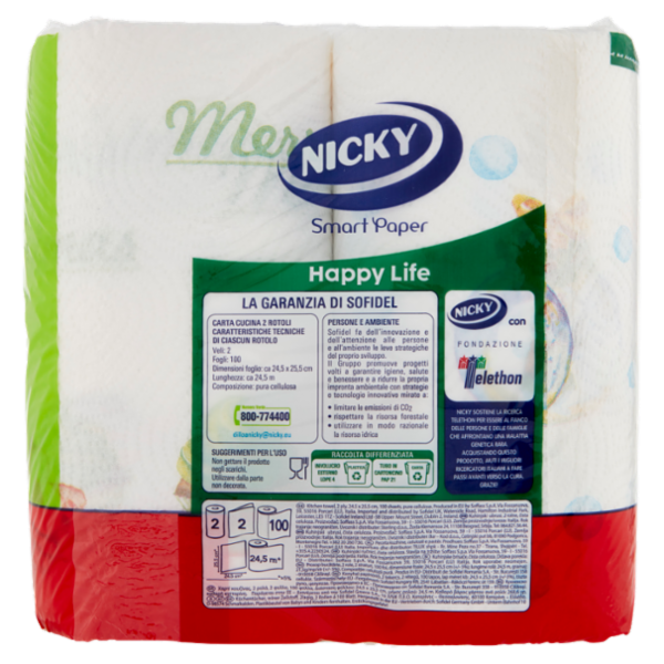 Nicky Happy Life Carta Cucina Christmas 2 pz
