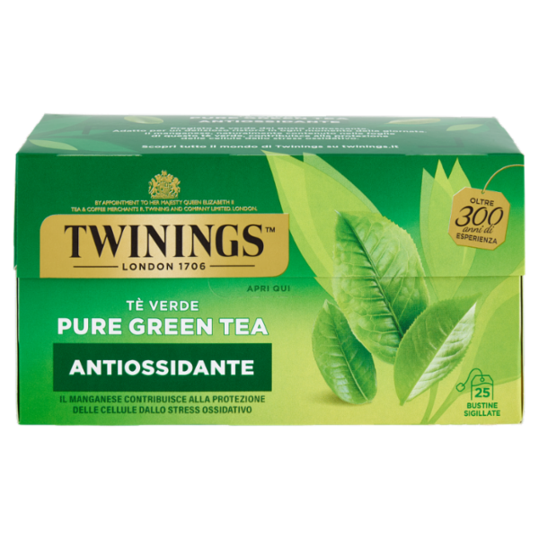 Twinings Pure Green Tea Tè Verde Antiossidante 25 filtri The 50 g