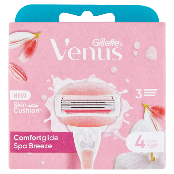 Gillette Venus Lamette Rasoi Donna Comfortglide Spa Breeze per Rasoio a 3 Lame, Confezione da 4