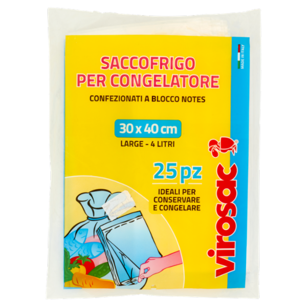virosac Saccofrigo per Congelatore 30x40 cm Large 4 Litri 25 pz
