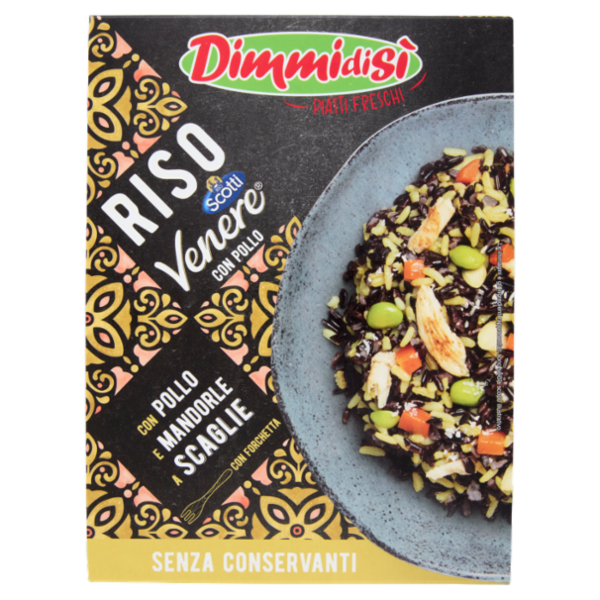DimmidiSì Piatti Freschi Riso Venere con Pollo e Mandorle a Scaglie 200 g