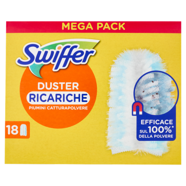 Swiffer Duster Cattura Polvere - Ricarica 18 Piumini per spolverare