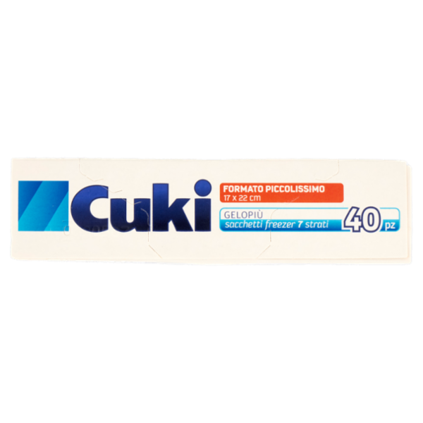 Cuki Congela Gelopiù sacchetti freezer 7 strati Formato Piccolissimo 17 x 22 cm 40 pz