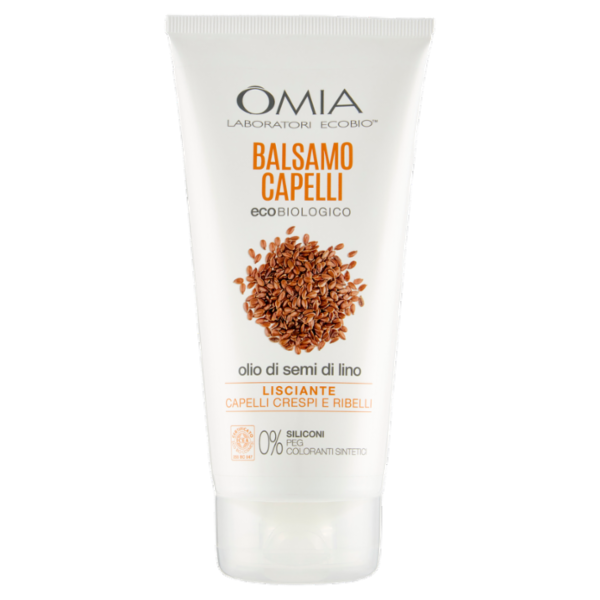 Omia Laboratori Ecobio Balsamo Capelli ecobiologico olio di semi di lino Lisciante 180 ml