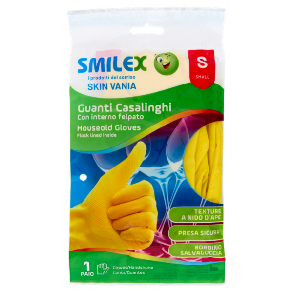 Smilex Guanti Casalinghi con interno felpato S Small 1 paio