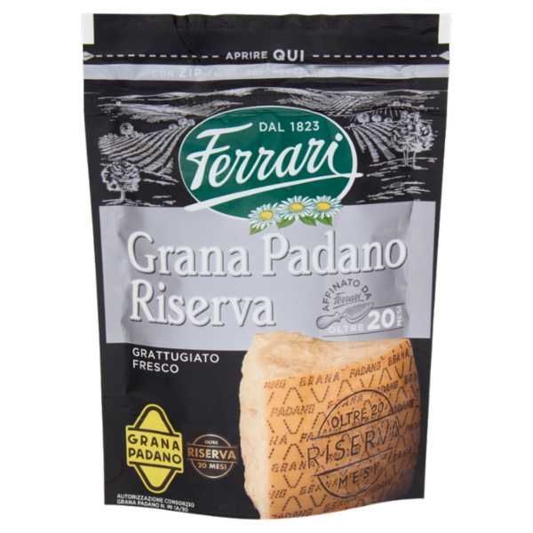 Ferrari Grana Padano Riserva DOP Oltre 20 Mesi Grattugiato Fresco 60 g