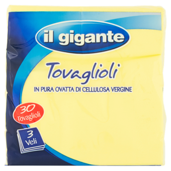 IL GIGANTE Tovaglioli gialli 3 veli 30 pz