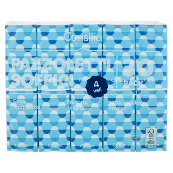 Consilia Fazzoletti di Carta 4 Veli 9x30 pacchetti