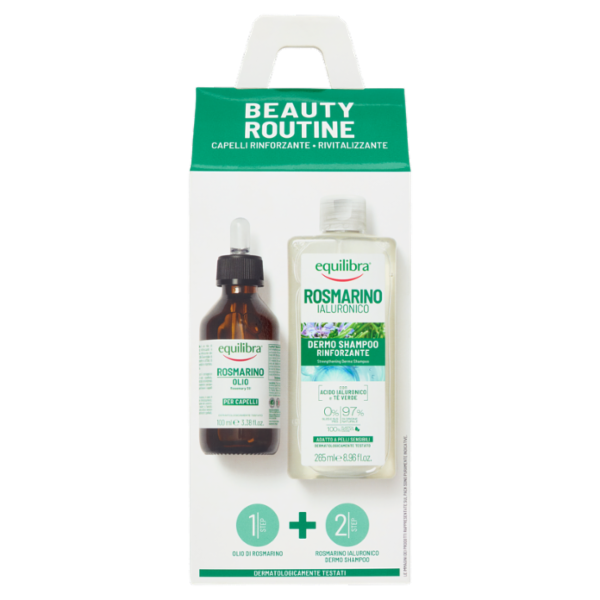 equilibra Rosmarino Beauty Routine Capelli Rinforzante Rivitalizzante Olio 100ml+Dermo Shampoo 265ml