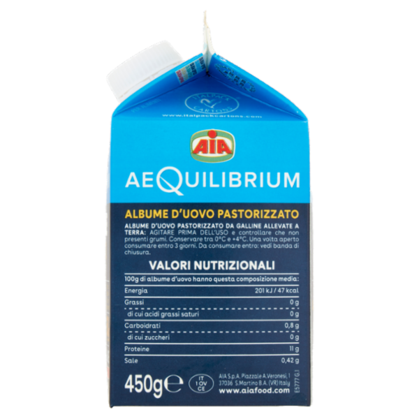 Aia aeQuilibrium Albume d'Uovo Pastorizzato 450 g
