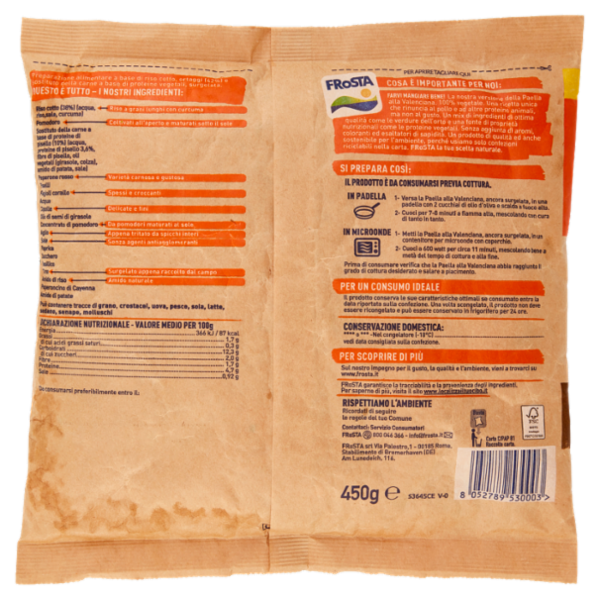 Frosta Paella alla Valenciana 100% Vegetale 450 g