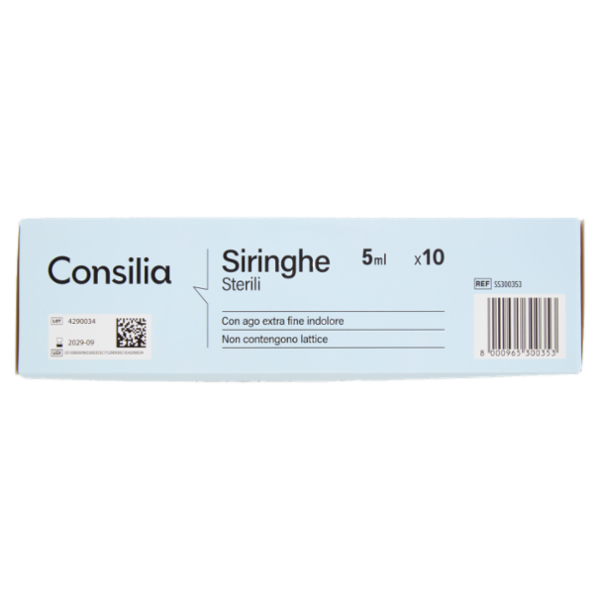Consilia Siringhe Sterili con Ago Indolore 5ml 10 pezzi