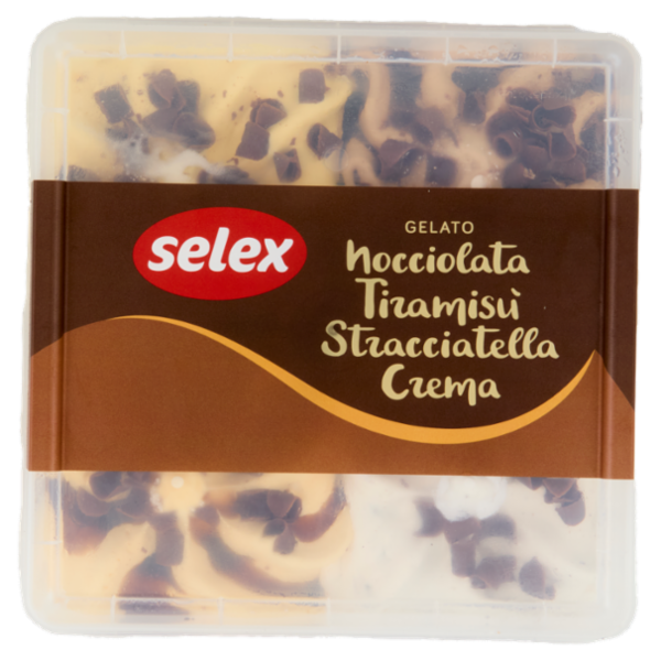 Selex Gelato Nocciolata, Tiramisù, Stracciatella e Crema 1 kg