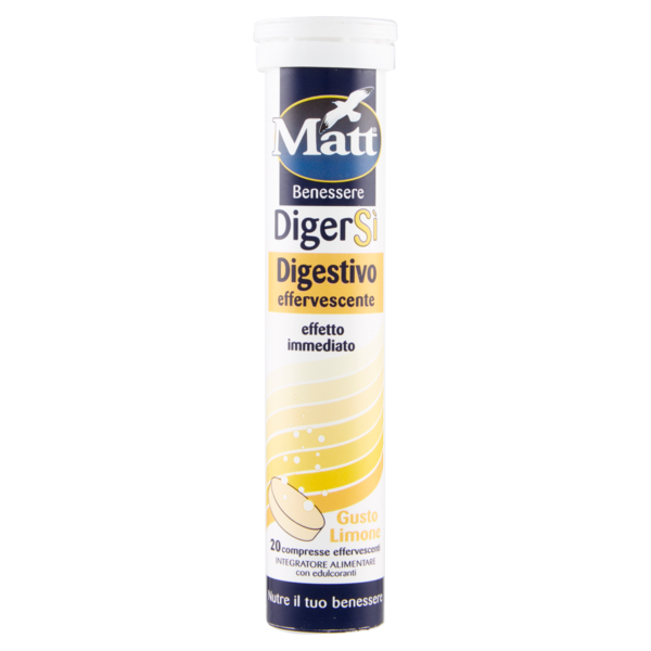 Matt Benessere DigerSì Digestivo effervescente Gusto Limone 20 compresse 74 g