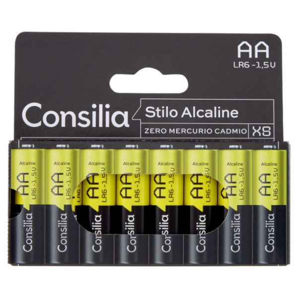 Consilia Pile Alcaline Stilo AA 1,5 V 8 pezzi