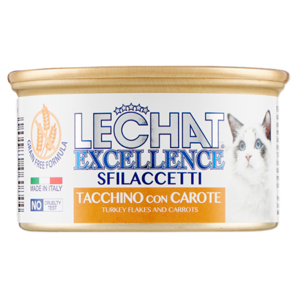 LeChat Excellence Sfilaccetti Tacchino con Carote 80 g