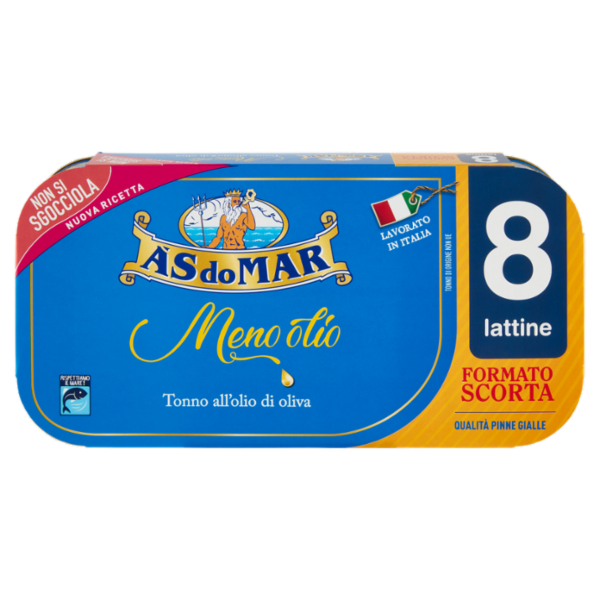 Asdomar Meno olio Tonno all'olio di oliva 8 x 60 g