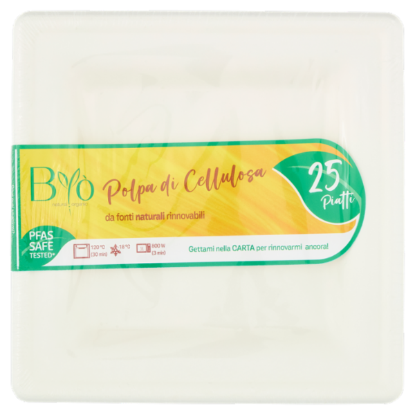 Biò Piatti Polpa di Cellulosa 25 pz