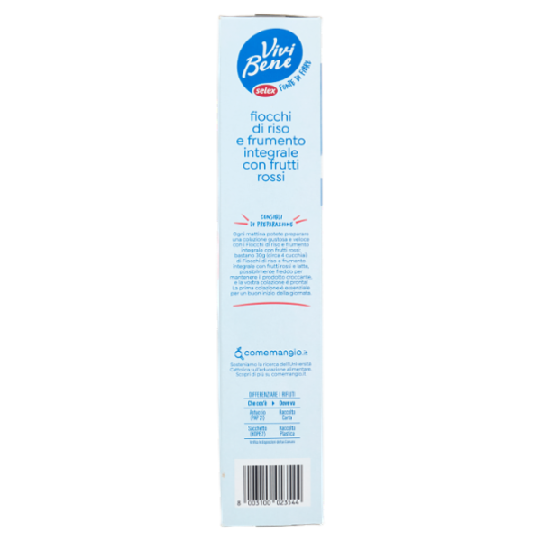 Selex Vivi Bene Fiocchi di Riso e Frumento Integrale con Frutti Rossi 300 g